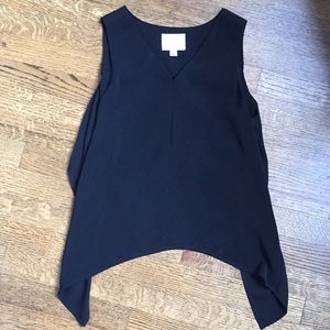 Black tie back sleeveless blouse